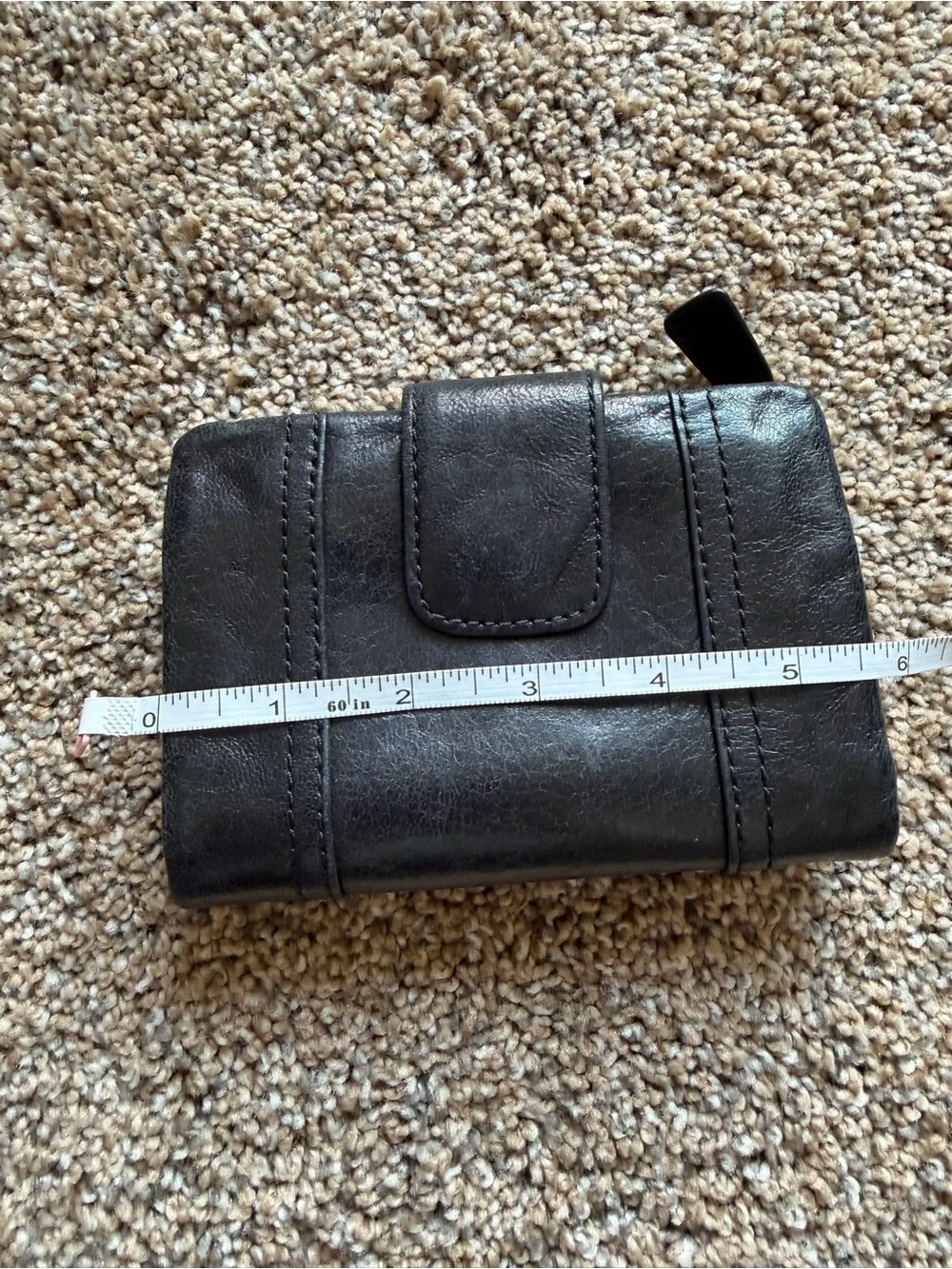 FOSSIL Vintage Black Leather Wallet with Gold Emblem